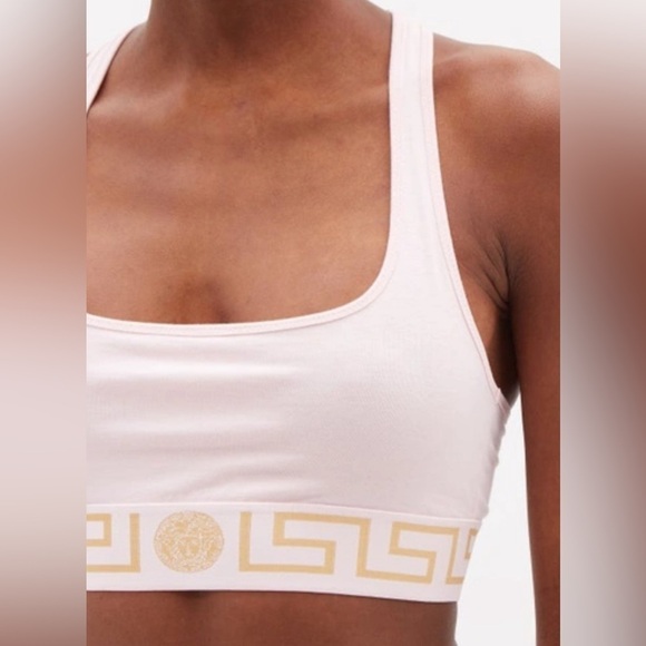 Versace Greca Border bralette and panties in light pink SET NWT - Picture 3 of 12